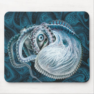 Alfombrilla De Ratón Pulpito calamar nautilo argonauta vintage