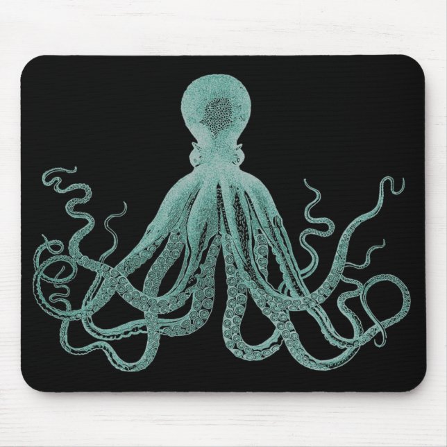 Alfombrilla De Ratón Pulpo azul Mousepad (Frente)