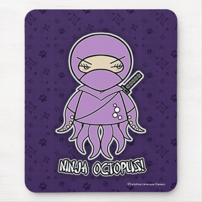 Alfombrilla De Ratón ¡Pulpo de Ninja! Mousepad (Frente)