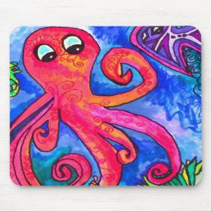 Alfombrilla De Ratón Pulpo naranja-rojo Mousepad