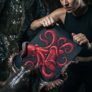 Alfombrilla De Ratón Pulpo Rojo Marino Surrealista