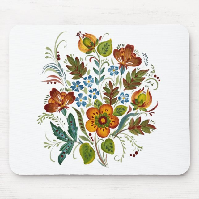 Alfombrilla De Ratón Pulsera de flores de estilo ucraniano (Frente)