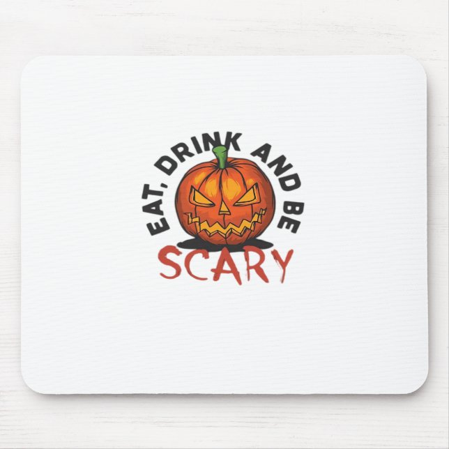 Alfombrilla De Ratón Pumpkin Eat Drink And Be Scary Vintage Style (Frente)