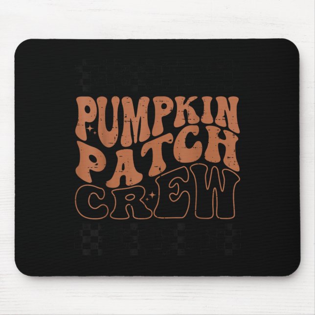 Alfombrilla De Ratón Pumpkin Patch Crew Halloween Pumpkin Patch Fall Fa (Frente)