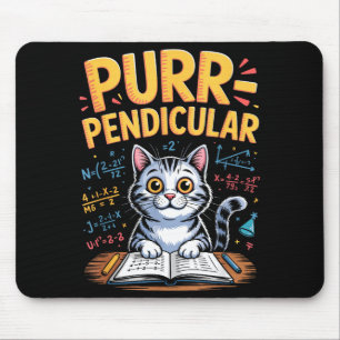Alfombrilla De Ratón Pun del gato de matemáticas perpendiculares 