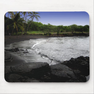 Alfombrilla De Ratón Punalu'u, playa de arena negra, Hawaii ratón de al