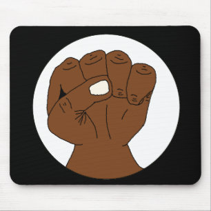 Alfombrilla De Ratón Puño Mousepad del poder negro