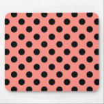 Alfombrilla De Ratón Punto de polka negro sobre melocotón<br><div class="desc">Punto de polka negro sobre melocotón</div>