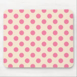 Alfombrilla De Ratón Punto de polka rosa sobre crema<br><div class="desc">Punto de polka rosa sobre crema</div>