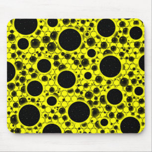 Alfombrilla De Ratón Puntos de burbuja espacial - Amarillo