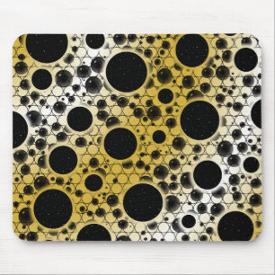 Alfombrilla De Ratón Puntos de burbuja espacial - Blanco/Oro