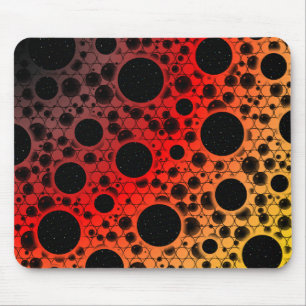 Alfombrilla De Ratón Puntos de burbuja espacial - Negro/Rojo/Oro