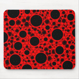 Alfombrilla De Ratón Puntos de burbuja espacial - Rojo