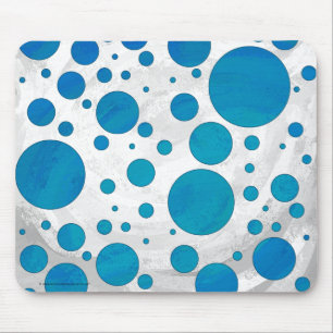Alfombrilla De Ratón Puntos de Polka Azul Oceánico