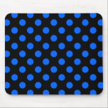 Alfombrilla De Ratón Puntos de polka azul y negro<br><div class="desc">Puntos de polka azul y negro</div>
