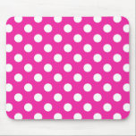 Alfombrilla De Ratón Puntos de polka blanco en fuchsia<br><div class="desc">Puntos de polka blanco en fuchsia</div>