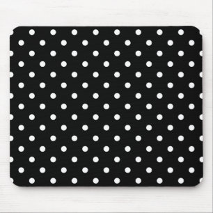 Alfombrilla De Ratón puntos de polka blanco en negro