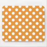 Alfombrilla De Ratón Puntos de polka blanco sobre ámbar<br><div class="desc">Puntos de polka blanco sobre ámbar</div>