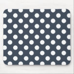 Alfombrilla De Ratón Puntos de polka blanco sobre gris azul<br><div class="desc">Puntos de polka blanco sobre gris azul</div>