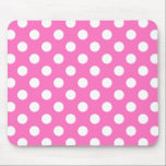 Alfombrilla De Ratón Puntos de polka blanco sobre rosa<br><div class="desc">Puntos de polka blanco sobre rosa</div>