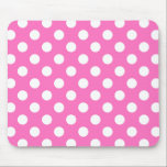 Alfombrilla De Ratón Puntos de polka blanco sobre rosa<br><div class="desc">Puntos de polka blanco sobre rosa</div>