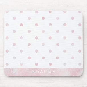 Alfombrilla De Ratón PUNTOS DE POLKA DE color rosa brillante PERSONALIZ
