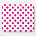 Alfombrilla De Ratón Puntos de polka de Fuchsia<br><div class="desc">Fuchsia y puntos de polka blanco</div>