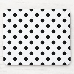Alfombrilla De Ratón Puntos de polka negros y blancos