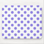 Alfombrilla De Ratón Puntos de polka periwinkle<br><div class="desc">Punto de polka perwinkle sobre fondo blanco</div>