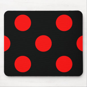 Alfombrilla De Ratón Puntos de Polka Rojo en el Mousepad Negro