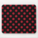 Alfombrilla De Ratón Puntos de polka rojo y negro<br><div class="desc">Puntos de polka rojo y negro</div>