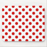 Alfombrilla De Ratón Puntos de polka rojos y blancos<br><div class="desc">Puntos de polka rojos y blancos</div>