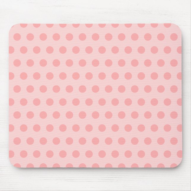 Alfombrilla De Ratón Puntos de polka rosa pálido y clásico (Frente)