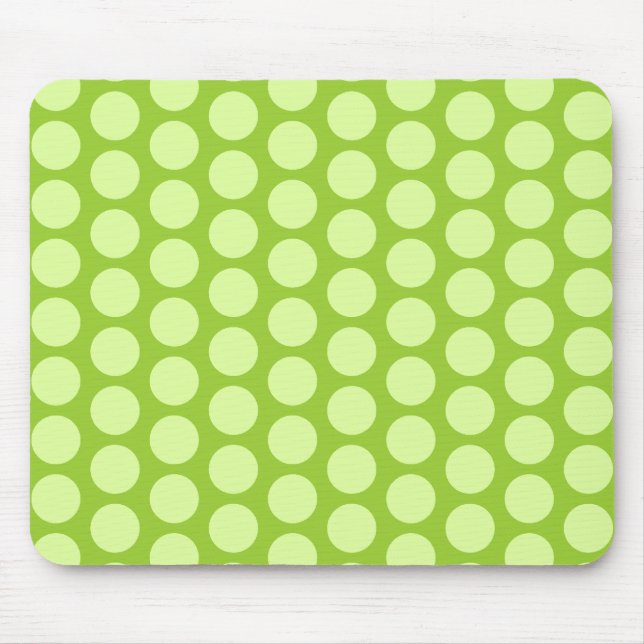 Alfombrilla De Ratón Puntos de polka verde pálido (Frente)