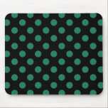 Alfombrilla De Ratón Puntos de polka verdes y negros<br><div class="desc">Puntos de polka verdes y negros</div>