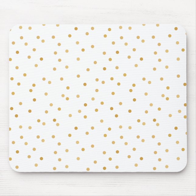 Alfombrilla De Ratón Puntos modernos elegantes del confeti del oro (Frente)