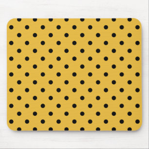 Alfombrilla De Ratón Puntos retro - Mousepad mostaza y negro