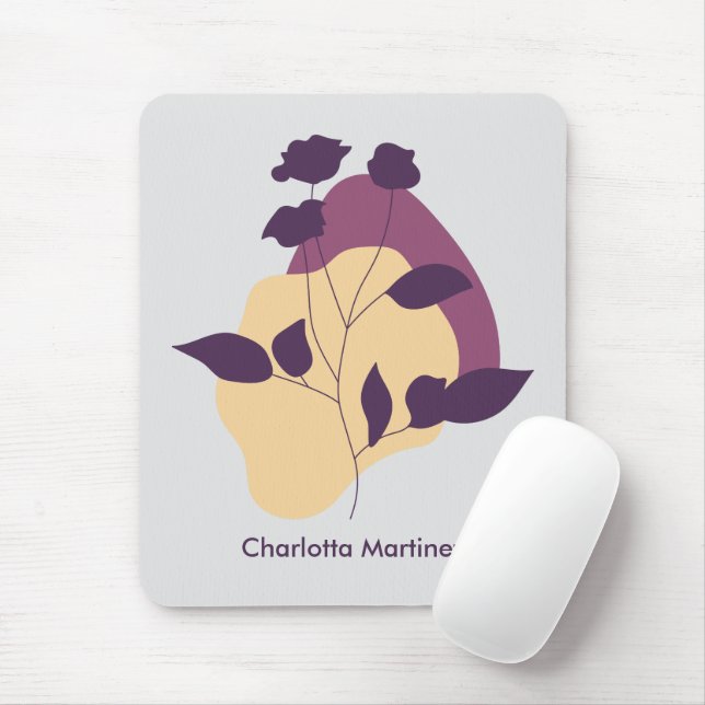 Alfombrilla De Ratón Purple Boho Floral (Con ratón)