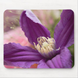 Alfombrilla De Ratón "Purple Clematis Macro - Elegante almohadilla de r
