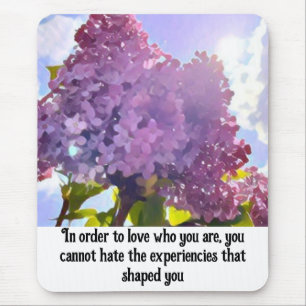 Alfombrilla De Ratón purple Floral photo bouquet inspirational phrase