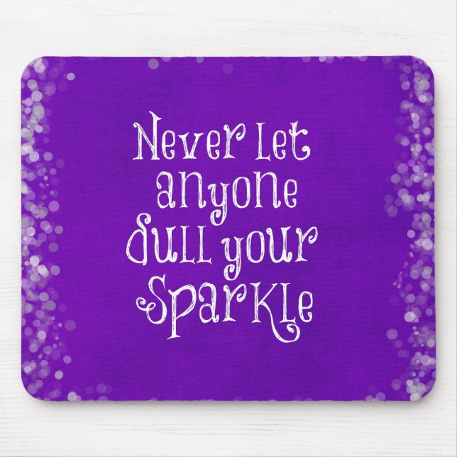 Alfombrilla De Ratón Purple Girly Inspiradora Sparkle Cita (Frente)