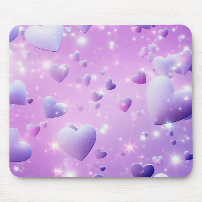 Alfombrilla De Ratón Purple Glow Heart Mousepad (Frente)