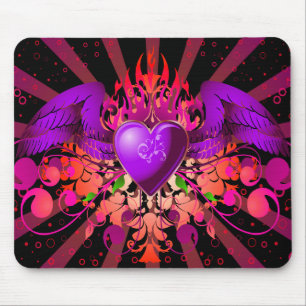Alfombrilla De Ratón Purple Grunge WingHeart Design