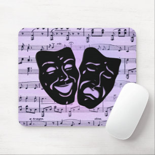 Alfombrilla De Ratón Purple Music and Theater Masks