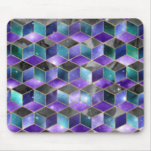 ALFOMBRILLA DE RATÓN PURPLE PATRONES GEOMÉTRICOS AZULES VERDES