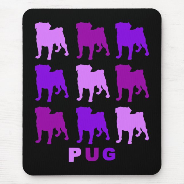 Alfombrilla De Ratón Purple Pugs Mousepad (Frente)