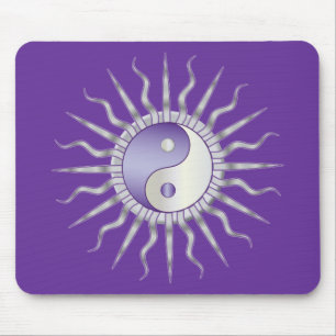 Alfombrilla De Ratón Purple Starburst Yin Yang