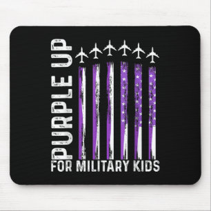Alfombrilla De Ratón Purple Up Para Niños Militares Bandera Estadounide