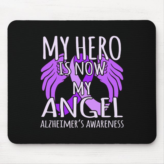 Alfombrilla De Ratón Púrpura de concientización de mi Angel Alzheimerhe (Frente)