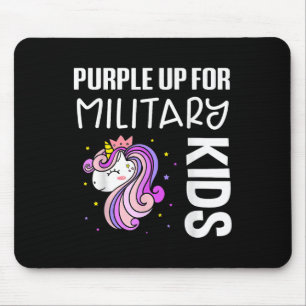 Alfombrilla De Ratón Púrpura De Unicornio Para Niños Militares
